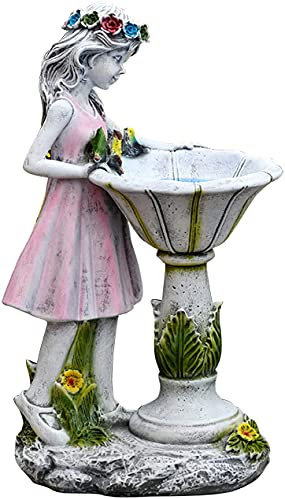 Fuobecie Flower Fairy Solar Statue, Garden Ornaments Decoration, Water Features, Waterproof Resin Angel Statue, Outdoor Decorations