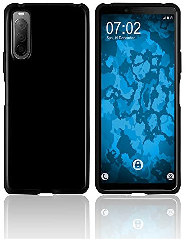 PhoneNatic Case kompatibel mit Sony Xperia 10 II in Schwarz Silikon Hülle Cover