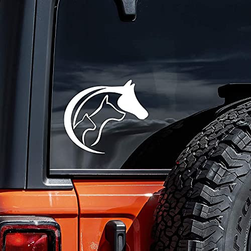 myrockshirt Katze Hund Pferd Liebe 15 cm Aufkleber Autoaufkleber Sticker ohne Hintergrund Auto PKW Lack Scheibe