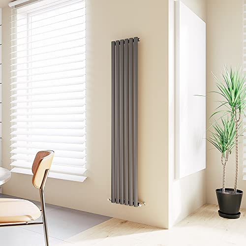 Vertical Radiator Oval Column Designer Central Heating Tall Rad 1800x354mm Single Anthracite