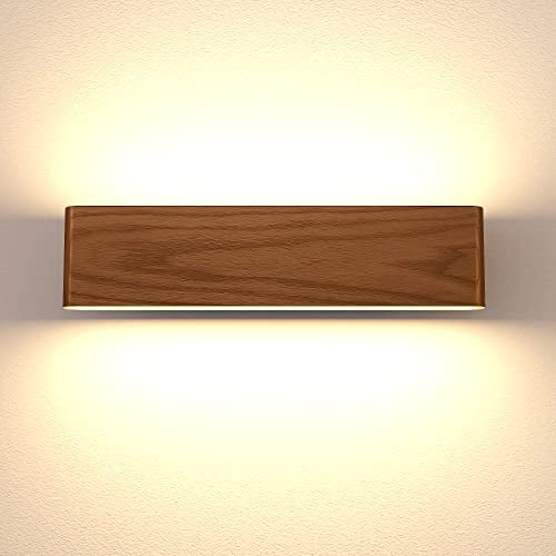 Martll Wandleuchte LED Holz Wandlampe Innen Wandbeleuchtung für Schlafzimmer Flur Korridor Treppe Wohnzimmer Innenbeleuchtung Warmweiß Nachtlicht (32cm A)