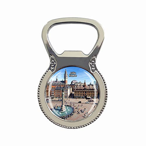 Frankreich 3D Lille Bierflaschenöffner Kühlschrank Magnet Metall Glas Kristall Reise Souvenir Geschenk Heimdekoration