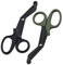 Medizinische Verbandschere, Medizinische Scheren, EMT- und Trauma-Scheren, Rostfreier Stahl Verbandscheren 15cm Bent Stealth Black für Krankenschwestern, Medizinstudenten, Notaufnahme,schwarz+grün