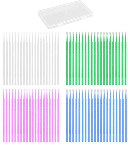 80-teiliges Farbtupfer-Set, feiner Pinsel Farbtupfer sind in 4 Größen erhältlich: 1,0 mm, 1,5 mm, 2,0 mm, 2,5 mm, in Vier Farben, Lila, Weiß, Grün, Blau für die Lackreparatur mit Aufbewahrungsbox