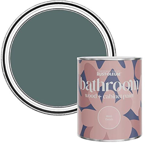 Rust-Oleum Green Moisture Resistant Bathroom Wood and Cabinet Paint in Matt Finish - DEEP SEA 750ML