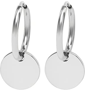 Nuoli® Coin Kreolen Damen Silber (Durchmesser: 12mm) Ohrringe Creolen Mädchen Silber