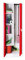 Schrank & Stuhl Mehrzweckschrank | Besenschrank mit verkürzter Trennwand, Hakenleiste und 5 Fächern 180x60x50, Zylinderschloss, komplett montiert, Weiß/Rot