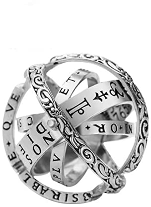 MAYIYAHO Vintage Astronomische Kugelringe für Frauen Männer Kreative Komplexe Rotierende Kosmische Finger Ring Charm Schmuck Anillo