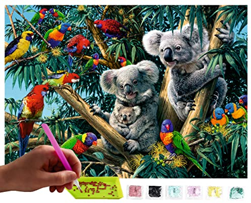 MISHBAY Diamond Painting Tiere - 30x40cm Diamond Painting Erwachsene - Diamant Painting Bilder Koala - DIY 5D Satz Wand Dekor Diamantstickerei