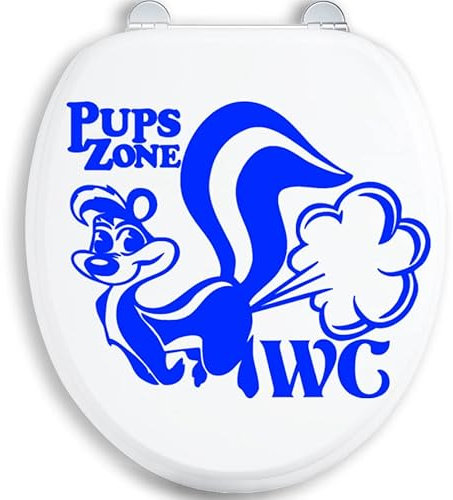 12x10cm Pups Zone WC Deckel Toilettendeckel Bad Klo Aufkleber Sticker Tunin Wandtattoo 1xyxx Toiletten Badezimmer