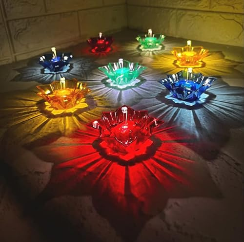 E-Diya LED-Diyas mit Wassersensor-Technologie (16 Stück) warmgelbe Umgebungslichter, batteriebetriebene LED-Kerzen für Heimdekoration, Festival-Dekoration