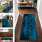 Teppich Läufer Küche rutschfest waschbar Korridor Teppichläufer Lang Flur 80X180CM Küchenläufer Teppichmatten Dunkelblau Abstrakt Schlafzimmer Kinderzimmer Wohnzimmer Meterware Flurläufer Anpassbar