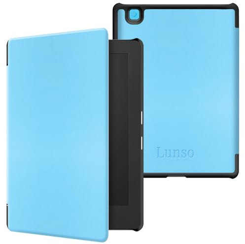 Lunso - Étui de protection avec fonction veille automatique - Pour Kobo Aura H20 Edition 2 (6,8) - Bleu clair