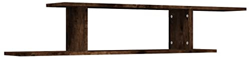 vidaXL Wall-Mounted TV Shelf Smoked Oak 125x18x23 cm Engineered Wood