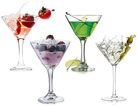 Orchid Royal Leerdam Lot de 4 verres Martini en verre transparent de 25 cl – élégants, résistants et lavables au lave-vaisselle