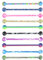 Longbeauty 10 Stk 14 Gauge Industrial Piercings Bar Set Stab Barbell 38mm Bunt Edelstahl Ohr Piercing Schmuck