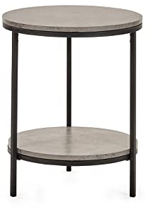 Julian Bowen Staten Runder Lampentisch mit Ablage - Beton