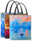 SuyuanArt 3 Pack Aesthetic Vintage Claude Monet Tote, Canvas Shoulder & Reusable Shopping Bags for Women