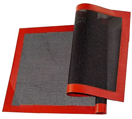 2 Stück Silikonmatte, Mikroperforierte Backwerkzeuge und Zubehör, Backmatten, Glasfaser-Silikonmatte, Ungiftig, Geruchlos, Backformmatte, Starke Hitzebeständigkeit, Ofen- oder