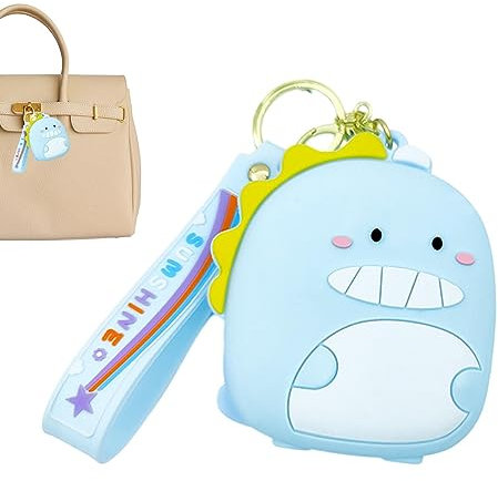 Portamonete in silicone - Piccola borsa in silicone Cartoon con cinturino,Simpatico cartone animato in silicone, organizer per monete, custodie per auricolari, da