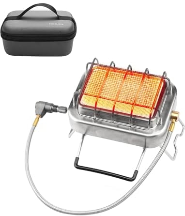 Fire-Maple Sunflower Estufa Portátil de Camping, 2 en 1, Calentador de Gas para Exteriores, Ideal para Pesca en Hielo, Senderismo, Caza y Observación de la Vida Silvestre, Adecuada para 1-2 Personas