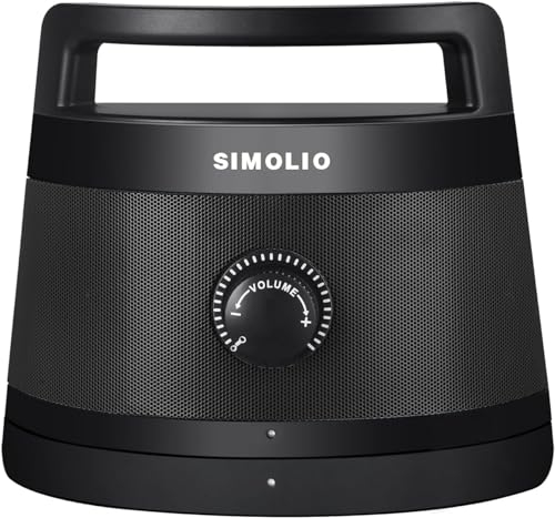 SIMOLIO Top-Grade Wireless TV Speakers, Portable Clarifying Dialogue Speaker for TV for Seniors & Elderly, Prime Television Speaker for Optimal Sound, No Blaring Volume, 100ft Range, Black