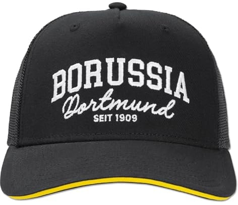 Borussia Dortmund BVB Trucker Cap (DE/NL/SE/PL, Alphanumerisch, Einheitsgröße, schwarz)