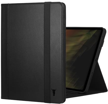 TORRO Coque Compatible avec iPad Pro 13” M4 – Étui en Cuir Véritable pour iPad Pro 13” 2024 avec Bequille et Connectivité Apple Pencil (Noir)