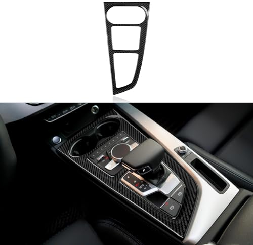 Auto Carbon Fiber Schaltknauf Schalthebel Panel Cover Trim Kompatibel mit Audi A4 (2016-2019)/S4 (2016-2019)/RS4 (2017-2019)/ A5 (2017-2019)/S5 (2016-2019)/RS5 (2017-2019) Zubehör