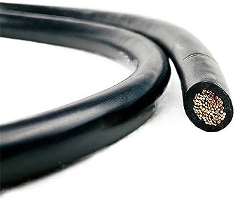 Pangyoo Cable eléctrico Cable eléctrico de PVC 8AWG 6AWG, alambre enrollado de cobre negro, cable eléctrico puro rojo 4AWG 3AWG 2AWG, cables de alimentación de 220V(Size:5meter,Color:8 AWG - 10mm2)