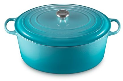 Le Creuset Enameled Cast Iron Signature Oval Dutch Oven, 15.5qt., Caribbean
