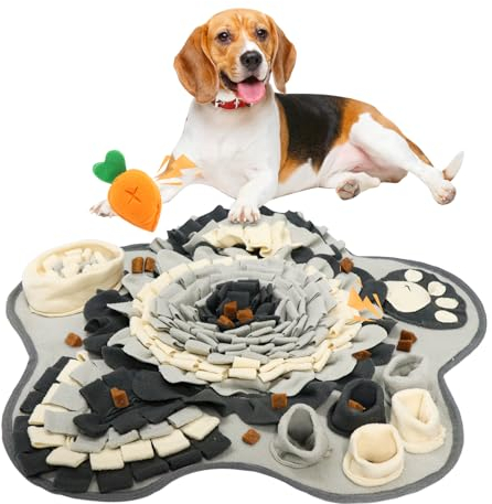 Idota Schnüffelteppich für Hunde und Katzen - Blütenform, Waschbare Trainingsmatte für Kleine und Mittelgroße Haustiere Mit Karottenspielzeug