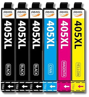 405XL Kompatible Tintenpatronen Druckerpatronen 6er Pack für Epson Workforce Pro WF-3820 WF-3825 WF-4820 WF-4825 WF-4830 WF-7830 WF-7835 WF-7840, Zubehör für Drucker (3pcs schwarz, 1pc pro Farbe)