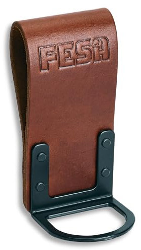 FESA Leather Hammer Holder for Belt - Full Grain Leather Hammer Holster with Steel Loop & Reinforced Heavy Duty Rivets - Fits Belts up to 3 - Handcrafted (Loop Attachment, Cherry)