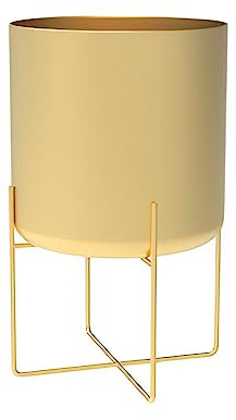 siduytin Support de Plante en Or avec Pot de Fleurs de, Type de Sol, Pot de Fleurs en métal, Balcon extérieur de la Maison, Or