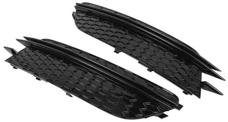 HOLIV Für A-udi A6 C7 Standardversion 2012 2013 2014 2015 1 Paar Auto-Frontstoßstangen-Kühlergrillabdeckung 4G0807681 Kühlergrills für die Front von Autos(Glänzend schwarz)