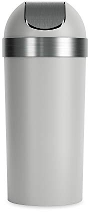 Umbra 1022664-1188 Poubelle en Plastique avec Couvercle basculant Gris/Nickel 62 l