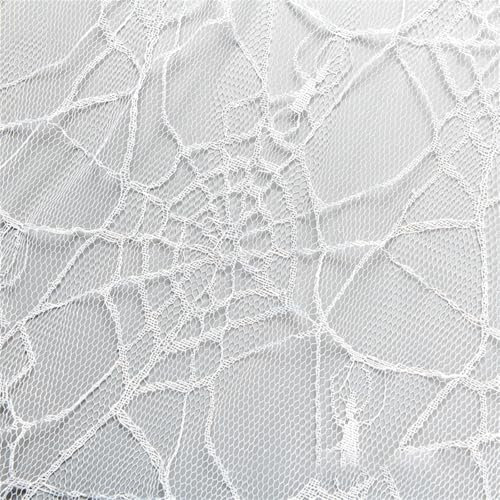 Spinnennetz Tüllstoff dekorativer weicher Tüll Halloween Tüllstoff 160cm Tüllstoff, Spitzentüllstoff, Halloween Dekoration, Dekostoff, Kostümstoff (weiß)