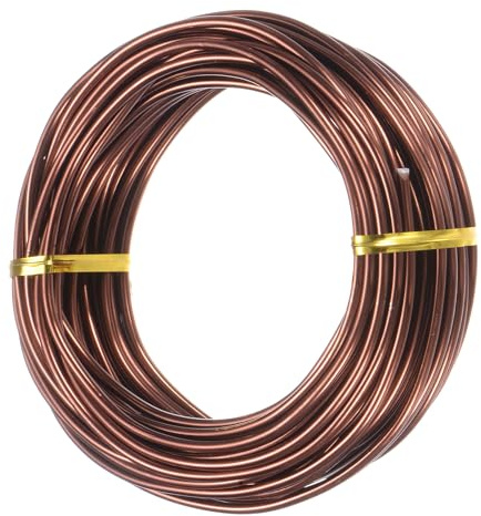 M METERXITY 2,5 mm Bonsai-Trainingsdraht, 32,8 Fuß Gesamtlänge eloxierter Aluminium-Bonsaidrähte für die Formgebung von Bonsaibäumen/Astfixierung/Stammhaltung/DIY-Basteln [Bronze]