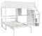 Azkoeesy Letto a soppalco con scrivania, scale e contenitore, letto singolo mobile, per bambini e adulti, 90 x 200 cm, bianco