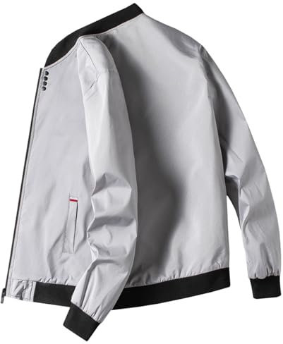 Blouson Homme Léger Veste Bomber Casual Coupe-Vent Transition Veste Aviateur Jacket Printemps Eté Manteau de Randonnée Sweatshirt sans Capuche Chaude et Décontractée Manteaux pour L'extérieur