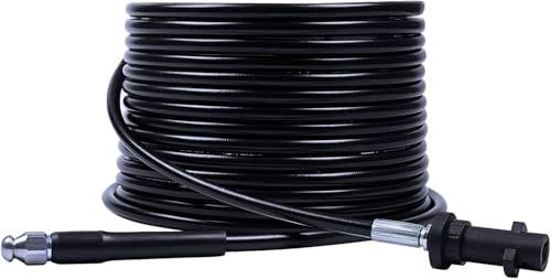 DANCINGBOAR 15M Sonda Sturatubi per Idropulitrice, Pulizia Tubi di Scarichi Compatibile Kärcher K2-K7 Serie Kit, Tubo Flessibile per La Pulizia Delle Fognature con Ugello a getto, 2600psi/180bar