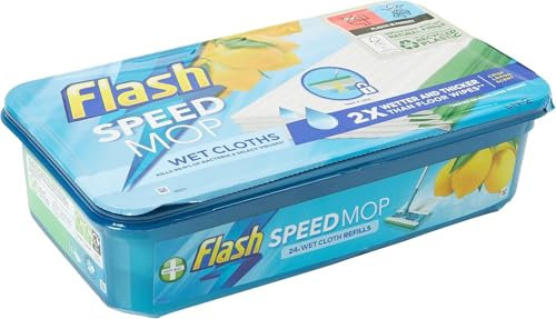24 Pack Fllash Speed mop Replacement Hygiene Mop Refill Wet Cloths Refills Lemon