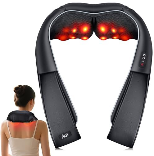 Massaggiatore Cervicale Collo Spalle e Schiena, Shiatsu Massaggiatore Schiena e Collo con Calore, Regalo per Donne/Uomini/Papà/Mamma