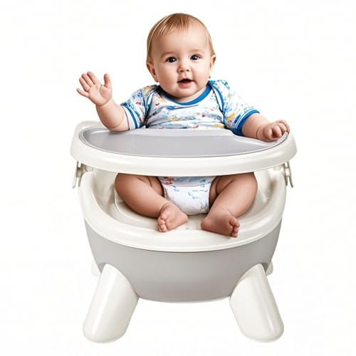 Toddler Eating Chair,Double Tray Design, Multi-Functional Baby Supplies,Dinosaur Shape Toddler Booster Seat with Sound for Feeding Playing