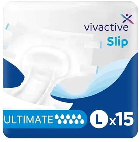Vivactive Slip Ultimate Large (5150ml) 15 Pack - Adult Nappies