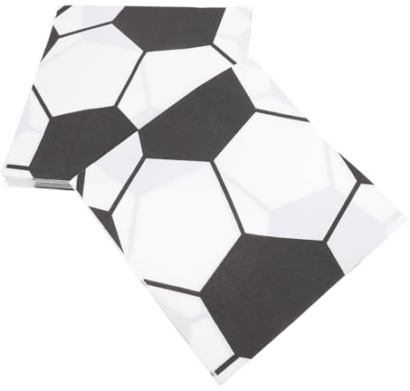 Kisangel 120 Stück Fußball Servietten Einweg Party Deko Fußballmuster Weiche Papier-servietten für Sportevents Geburtstagsfeiern und Fußball Mottopartys