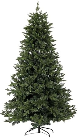 Relaxdays Albero di Natale Artificiale Nordico Realistico PVC Base Metallo 240 cm Verde
