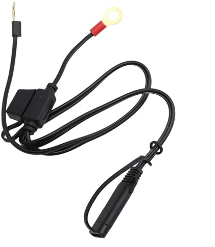 12V Motorrad Batterie Ring Terminal Ladekabel mit SAE-Stecker und 10A Sicherung für Stromversorgung und Batterieverlängerung