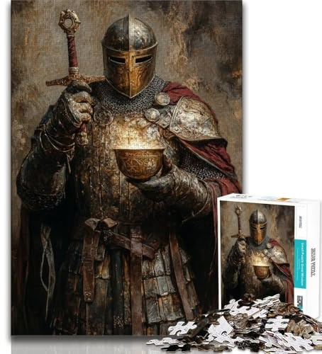 Puzzle 1000 Teile für Erwachsene und Jugendliche mittelalterliche Ritter 1000 Teile für Erwachsene Lernspiele Heimdekoration Geburtstagsgeschenk Geschenke Wandkunst 75x50cm